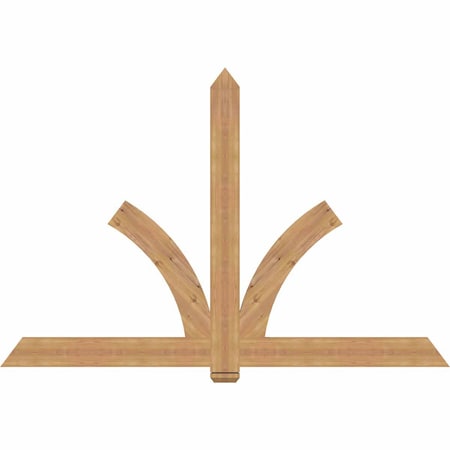 Ekena Millwork Redmond Smooth Timber Gable Bracket, Western Red Cedar, 84"W x 56"H x 1 1/2"D x 5 1/2"F, 16/12 Pitch GBW084X56X0206RED00SWR